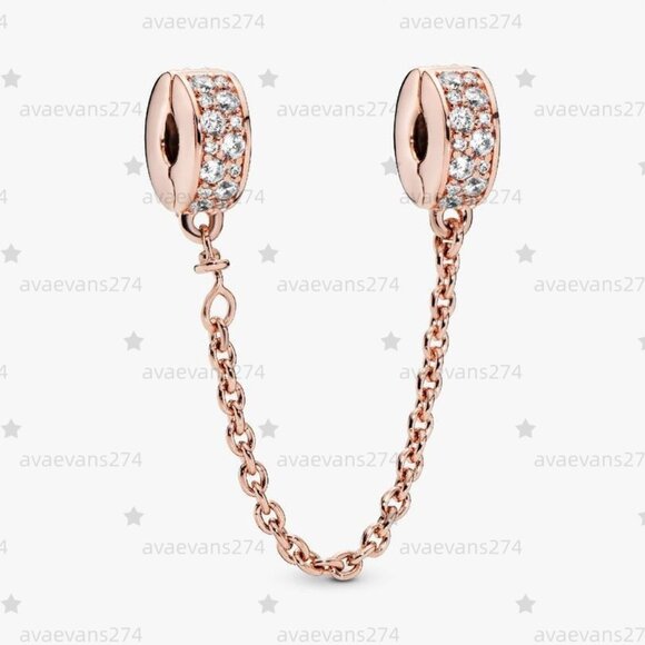 Pandora Jewelry - Pandora Clear Pavé Safety Chain Clip Charm